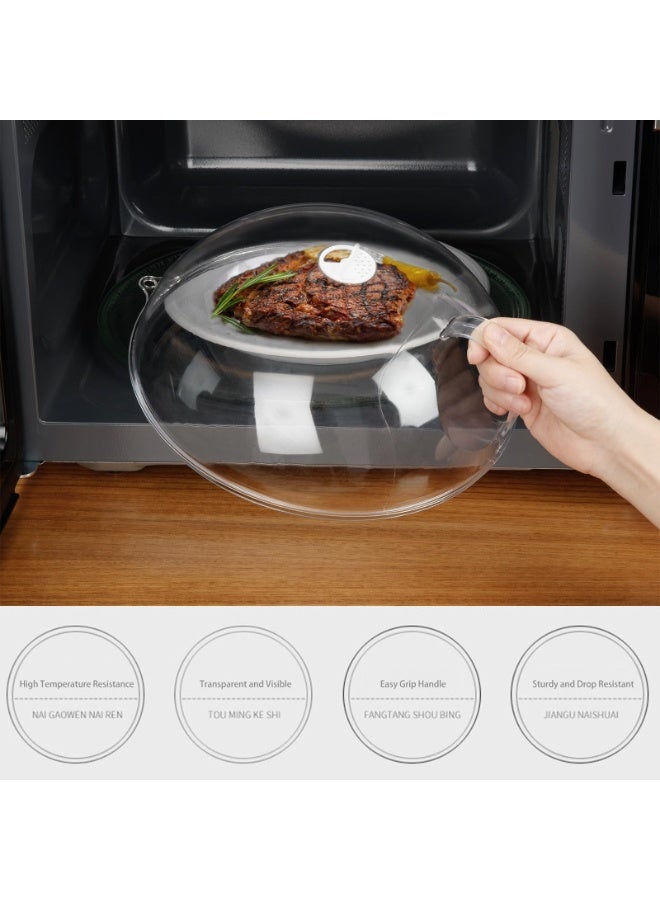 HOMESTAR Microwave Splatter Cover With Handle, BPA-Free Food Cover, Heat-Resistant Plastic Lid For Bowls and Plates, Multipurpose Kitchen Food Protector and Dust Cover, Clear, 26x10cm - Image 2